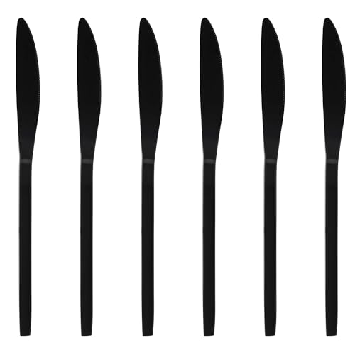 GRÄWE Tafelmesser Lissabon, 6-teiliges Messer-Set, Menümesser titanbeschichtet, Edelstahl, schwarz & modern von GRÄWE