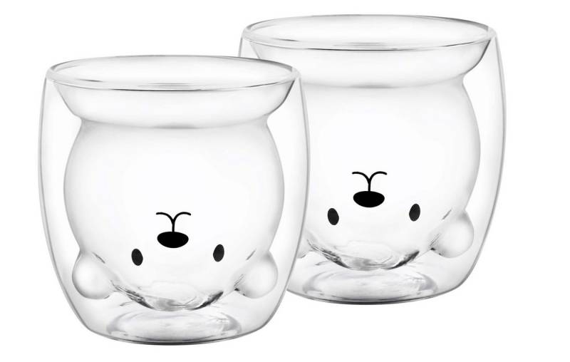 GRÄWE Thermoglas Doppelwandige-Thermogläser, 245ml, 2er Set, Motiv Bär, Glas, Doppelwandige-Thermogläser, 245ml, 2er Set, Motiv Bär von GRÄWE