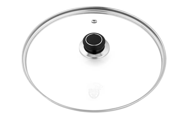 Glasdeckel mit Edelstahlring, Ø 28 cm inkl. Dampfaustritt von GRÄWE