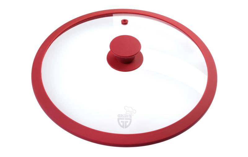 Glasdeckel mit Silikonrand, Ø 28 cm, Rot von GRÄWE