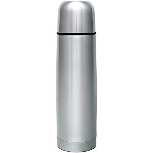 GRÄWE Thermosflasche, Edelstahl Trinkflasche, Thermoskanne, Isolierflasche für unterwegs mit Becher, auslaufsicher, spülmaschinengeeignet (Silber, 750 ml) von GRÄWE