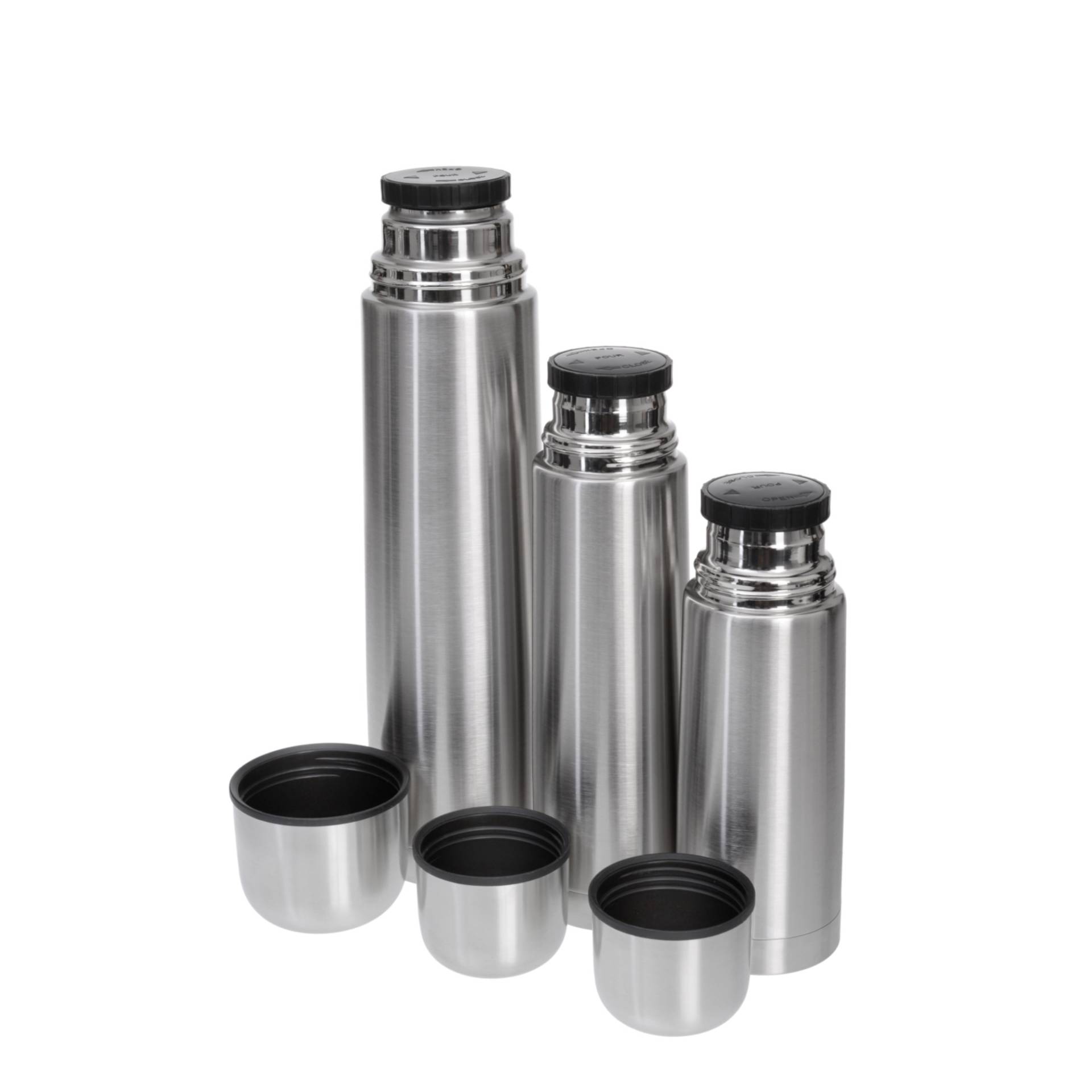 Isolierflaschen Set, 3-teilig, Edelstahl, Silber Isolierflaschen Set, 3-teilig, Edelstahl, Silber von GRÄWE