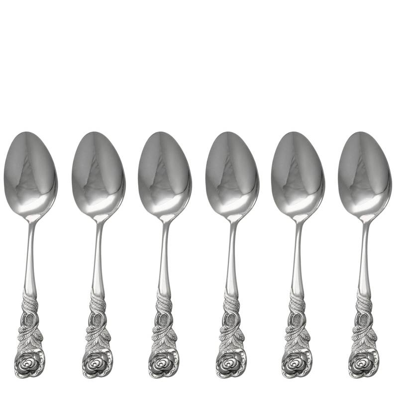 Kaffeelöffel Rosendekor, 6-teilig, Edelstahl von GRÄWE