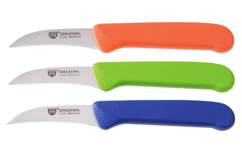 Küchnmesser Set, 3-teilig, Edelstahl, Bunt von GRÄWE
