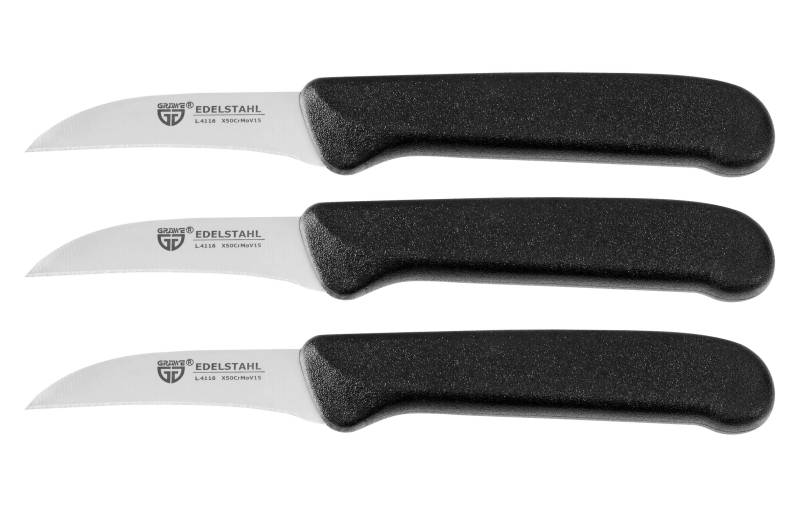 Schälmesser, 3-teilig, Edelstahl schwarz von GRÄWE