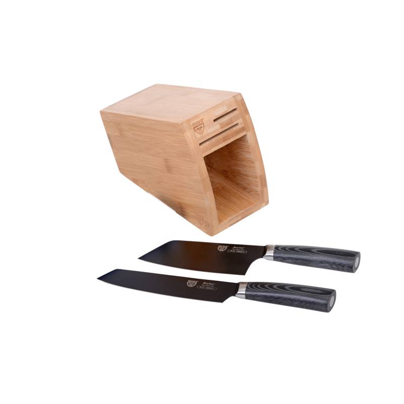 Messerblock Kuro, Bamubs, 3-teilg, asiatisches Kochmesserset, Schwarz von GRÄWE