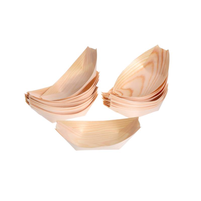 Fingerfood Schiffchen, 13 cm,  25-teilig, Naturholz unbehandelt von GRÄWE