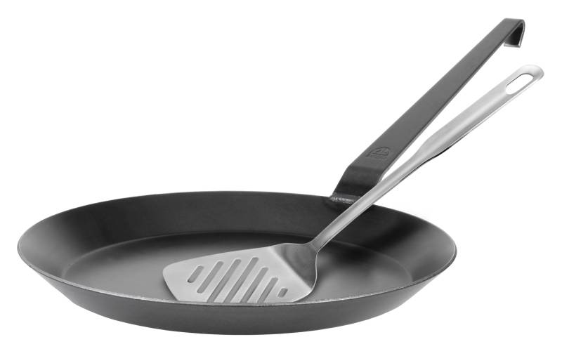 Schmiedeeiserne Bratpfanne F 400, Ø 32 cm, Made in Germany, glatt, inkl. Pfannenwender von GRÄWE