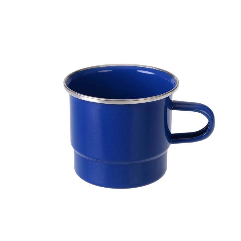 Trinkbecher Emaille, 300 ml, stapelbar, mit Henkel, Blau von GRÄWE