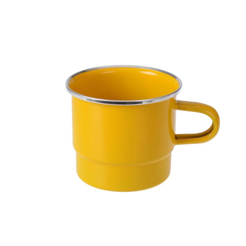 Trinkbecher Emaille, 300 ml, stapelbar, mit Henkel, Gelb von GRÄWE