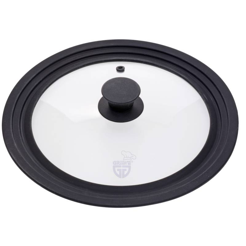 Universaldeckel mit Silikonrand Ø 24 - Ø 28 cm, Schwarz von GRÄWE