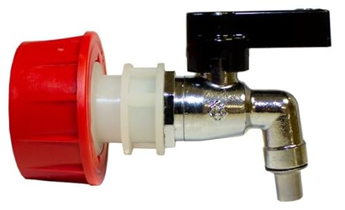 GRAF Messing-Auslaufhahn 3/4" inkl. Übergangsstück - Verchromter Hahn mit Kugelventil für GRAF Universal- und Getränkefässer, Fasshahn für Wasserfässer und Behälter von GRAF