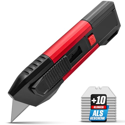 Cuttermesser Profi mit Trapezklingen – Sicherheitsmesser mit Klingeneinzug – Universalmesser Teppichmesser Trockenbaumesser Cuttermesser – Messerset inkl. 10 SK5 Carbonstahl Trapezklingen GRAFF Cuttermesser Profi mit Trapezklingen – Sicherheitsmesser mit Klingeneinzug – Universalmesser Teppichmesser Trockenbaumesser Cuttermesser – Messerset inkl. 10 SK5 Carbonstahl Trapezklingen GRAFF von GRAFF