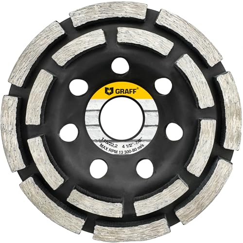 GRAFF Diamant Schleifscheibe 115 mm für Winkelschleifer - Diamant Schleiftopf für Stein, Beton, Fliesenkleber, Granit, Mauerwerk - Professional Schleifteller von GRAFF