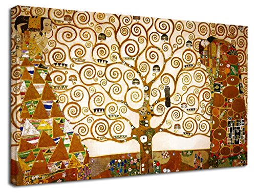 Bild Klimt Der Baum des Lebens - Gustav Klimt The Tree of Life Leinwanddruck auf Leinwand mit oder ohne Rahmen (BILD MIT HOLZRAHMEN, CM 90X52) von GRAFIC