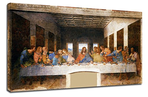 GRAFIC Bild Kandinsky - Das letzte Abendmahl - Leonardo da Vinci - Leinwanddruck auf Leinwand mit oder ohne Rahmen (BILD MIT HOLZRAHMEN, CM 130X75) von GRAFIC