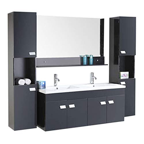 Badmöbel Badezimmermöbel Modell Elegance 120cm Badezimmer Waschbecken Waschtisch Schrank Spiegel Set von GRAFICA MA.RO SRL