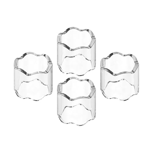 Serviettenringe aus Acryl, gewellt, transparent, 4 Stück von GRAHAM DESIGN