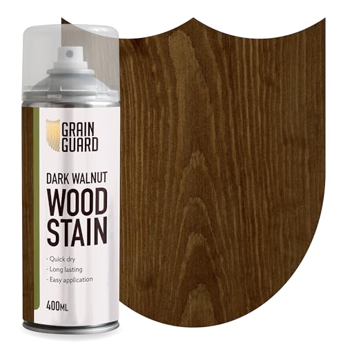 GRAIN GUARD Holzbeize Aerosol | Dunkle Walnuss | Beize auf Wasserbasis | Einfache Sprühanwendung | Schnell trocknend | 400 ml von GRAIN GUARD