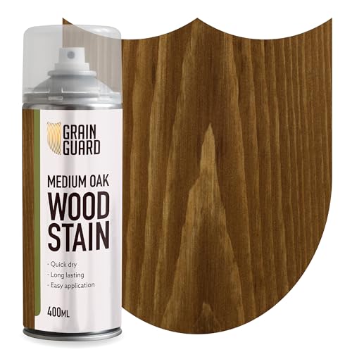 GRAIN GUARD Holzbeize Aerosol | mittlere Eiche | Beize auf Wasserbasis | einfache Sprühanwendung | schnell trocknend | 400 ml von GRAIN GUARD