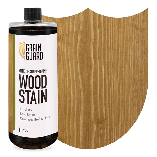 GRAIN GUARD Holzbeize | Antikes Abgebeiztes Kiefernholz | 1 Liter | Wasserbasiert & Geruchsarm | Umweltfreundlich und Nicht Toxisch | Holzbeize für Innenmöbel | Einfache Anwendung | Schnelltrocknend von GRAIN GUARD