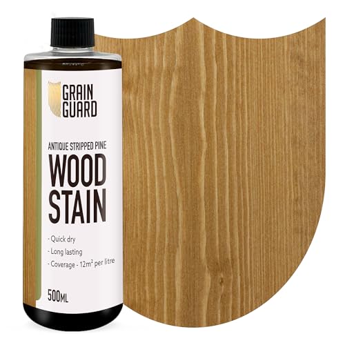 GRAIN GUARD Holzbeize | Antikes Abgebeiztes Kiefernholz | 500ml | Wasserbasiert & Geruchsarm | Umweltfreundlich und Nicht Toxisch | Holzbeize für Innenmöbel | Einfache Anwendung | Schnelltrocknend von GRAIN GUARD