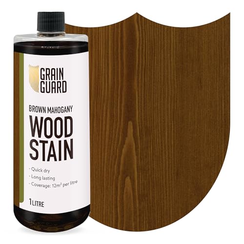 GRAIN GUARD Holzbeize | Braunes Mahagoni | 5 Liter | Wasserbasiert & Geruchsarm | Umweltfreundlich und Nicht Toxisch | Holzbeize für Innenmöbel | Einfache Anwendung | Schnelltrocknend von GRAIN GUARD