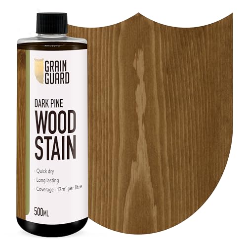 GRAIN GUARD Holzbeize | Dunkles Kiefernholz | 500ml | Wasserbasiert & Geruchsarm | Umweltfreundlich und Nicht Toxisch | Holzbeize für Innenmöbel | Einfache Anwendung | Schnelltrocknend von GRAIN GUARD