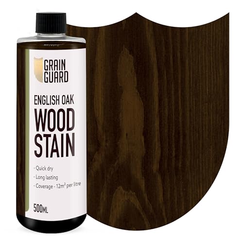 GRAIN GUARD Holzbeize | Englisches Eichenholz | 500ml | Wasserbasiert & Geruchsarm | Umweltfreundlich und Nicht Toxisch | Holzbeize für Innenmöbel | Einfache Anwendung | Schnelltrocknend von GRAIN GUARD
