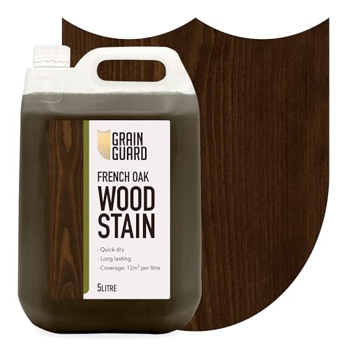 GRAIN GUARD Holzbeize | Französisches Eichenholz | 5 Liter | Wasserbasiert & Geruchsarm | Umweltfreundlich und Nicht Toxisch | Holzbeize für Innenmöbel | Einfache Anwendung | Schnelltrocknend von GRAIN GUARD
