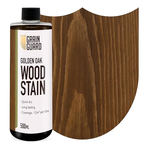 GRAIN GUARD Holzbeize | Goldenes Eichenholz | 500ml | Wasserbasiert & Geruchsarm | Umweltfreundlich und Nicht Toxisch | Holzbeize für Innenmöbel | Einfache Anwendung | Schnelltrocknend von GRAIN GUARD