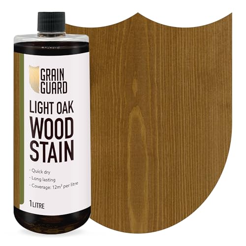 GRAIN GUARD Holzbeize | Helles Eichenholz | 1 Liter | Wasserbasiert & Geruchsarm | Umweltfreundlich und Nicht Toxisch | Holzbeize für Innenmöbel | Einfache Anwendung | Schnelltrocknend von GRAIN GUARD