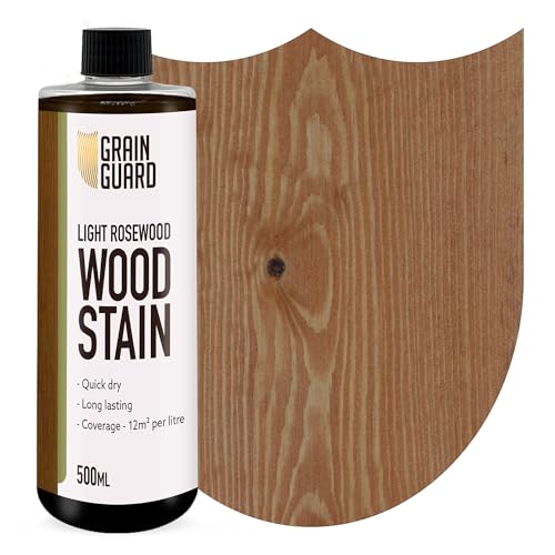 GRAIN GUARD Holzbeize | Helles Palisanderholz | 500ml | Wasserbasiert & Geruchsarm | Umweltfreundlich und Nicht Toxisch | Holzbeize für Innenmöbel | Einfache Anwendung | Schnelltrocknend von GRAIN GUARD
