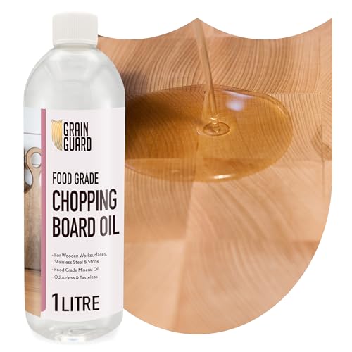 GRAIN GUARD Schneidebrett-Öl | 1 Liter | Lebensmittelgeeignetes Mineralöl | Für Holz-Schneidebretter, Arbeitsflächen, Edelstahl & Steinoberflächen | Geruchlos & Geschmacksneutral | Lebensmittelecht von GRAIN GUARD