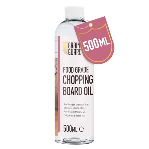 GRAIN GUARD Schneidebrett-Öl | 500ml | Lebensmittelgeeignetes Mineralöl | Für Holz-Schneidebretter, Arbeitsflächen, Edelstahl & Steinoberflächen | Geruchlos & Geschmacksneutral | Lebensmittelecht von GRAIN GUARD