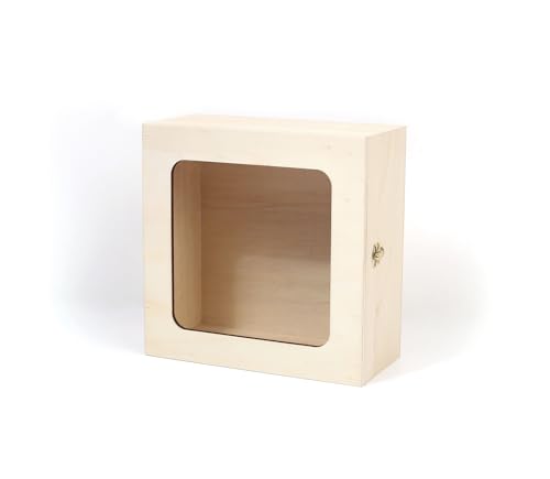GRAINE CREATIVE Holzkiste mit Fenster 21 x 21 x 10 cm von GRAINE CREATIVE