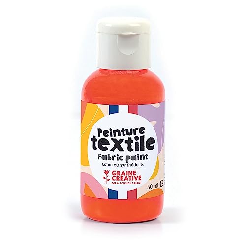 Textilfarbe 50 ml - Fluo orange Textilfarbe 50 ml - Fluo orange von GRAINE CREATIVE