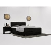 Boxbett mit Bettkasten 160x200, Schwarz Samt, Forte von GRAINGOLD