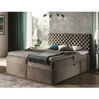 Boxspringbett 180x200 cm Cleo - Dunkelbeige - Dunkelbeige von GRAINGOLD