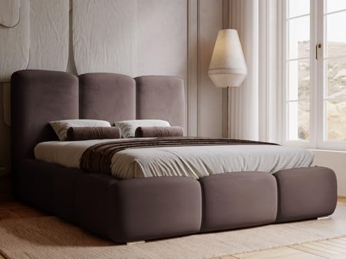 GRAINGOLD Bubble Bett 180x200, Polsterbett mit Bettkasten, Polsterbett mit Stauraum, Samt, mit Lattenrost, mit Kopfteil, ohne Matratze (Braun, 180x200) GRAINGOLD Bubble Bett 180x200, Polsterbett mit Bettkasten, Polsterbett mit Stauraum, Samt, mit Lattenrost, mit Kopfteil, ohne Matratze (Braun, 180x200) von GRAINGOLD