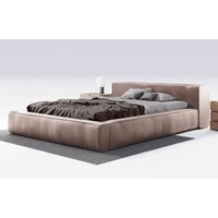 Design Polsterbett 120x200 cm Armani - Premium Stoff, Bettkasten, Lattenrost - Braun (Solar 16) - Braun - Graingold von GRAINGOLD