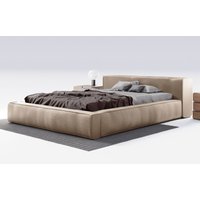 Design Polsterbett 180x200 cm Armani - Premium Stoff, Bettkasten, Lattenrost - Dunkelbraun (Solar 11) - Beige - Graingold von GRAINGOLD