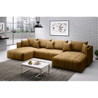 Ecksofa Ardi u - Eckcouch mit Schlaffunktion & Bettkasten - Orange - Orange - Graingold von GRAINGOLD