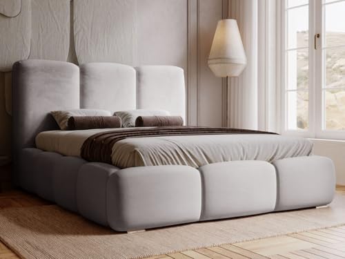 GRAINGOLD Bubble Bett 180x200, Polsterbett mit Bettkasten, Polsterbett mit Stauraum, Samt, mit Lattenrost, mit Kopfteil, ohne Matratze (Grau, 180x200) GRAINGOLD Bubble Bett 180x200, Polsterbett mit Bettkasten, Polsterbett mit Stauraum, Samt, mit Lattenrost, mit Kopfteil, ohne Matratze (Grau, 180x200) von GRAINGOLD