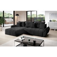 Eckcouch Decor - Ecksofa L-form mit Bettkasten und Schlaffunktion - Schwarz - Schwarz - Graingold von GRAINGOLD