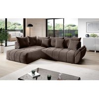 Eckcouch Genoa - Ecksofa mit Schlaffunktion - Modern Design, Samtstoff - Braun - Braun - Graingold von GRAINGOLD