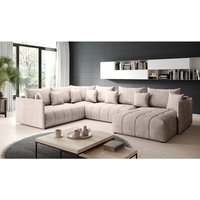 Ecksofa Ardi Bis - Eckcouch u mit Schlaffunktion & Bettkasten - Beige - Beige - Graingold von GRAINGOLD