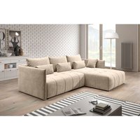 Ecksofa Ardi - Eckcouch mit Schlaffunktion und Bettkasten - Beige - Beige - Graingold von GRAINGOLD