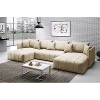 Ecksofa Ardi u - Eckcouch mit Schlaffunktion & Bettkasten - Beige - Beige - Graingold von GRAINGOLD