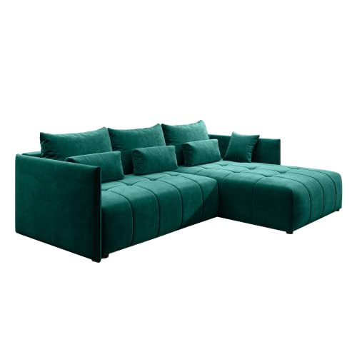 GRAINGOLD Ecksofa Ardi mit Schlaffunktion 178 x 247cm - Bequemes, Elegantes Schlafsofa mit Bettkasten – Wohnzimmer Sofa im modernen Stil - T30-Schaum und gewellte Feder, bequemer Schlaf von GRAINGOLD